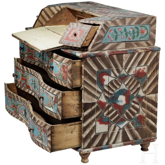 A Tyrolean chest with drawers, dated 1774