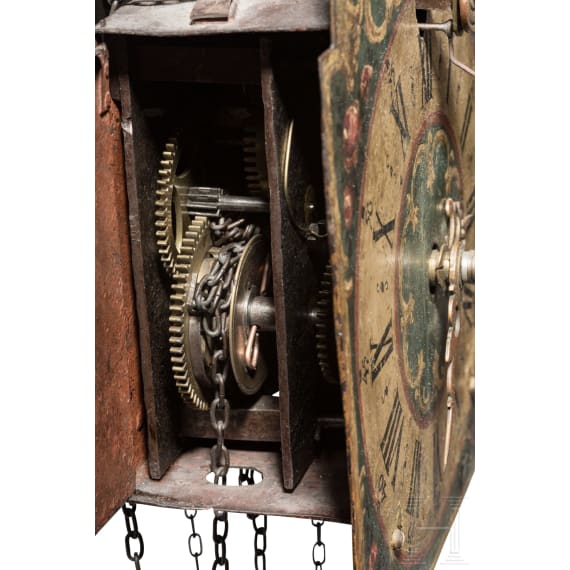 A German Baroque front "zappler" clock, 18th century