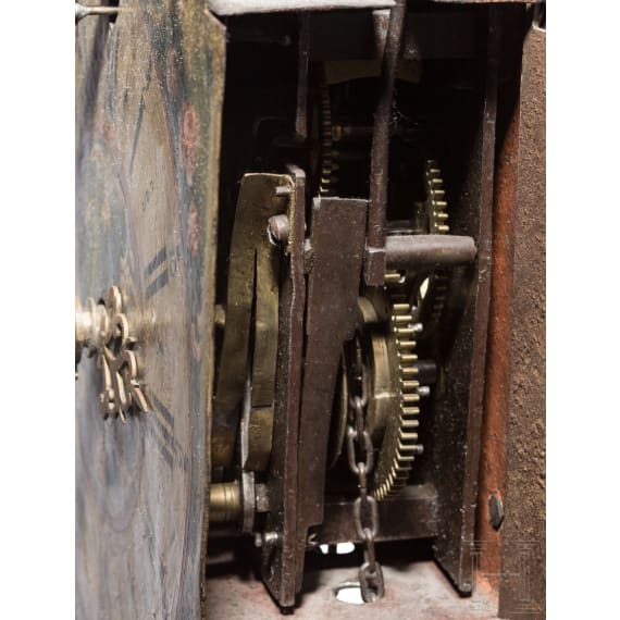 A German Baroque front "zappler" clock, 18th century