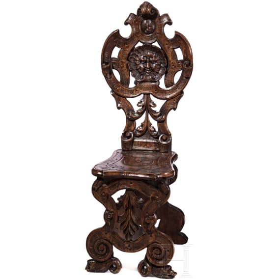 An Italian sgabello, 19th century