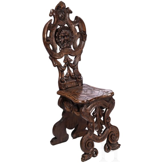An Italian sgabello, 19th century