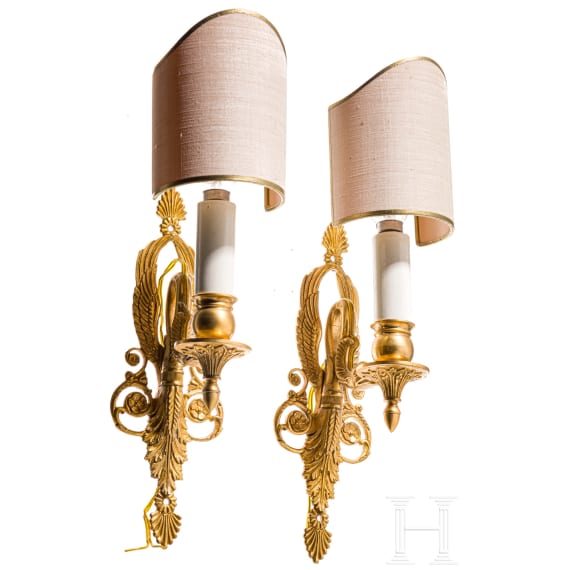 A pair of French gilt appliqu&eacute;s in Empire style, circa 1900