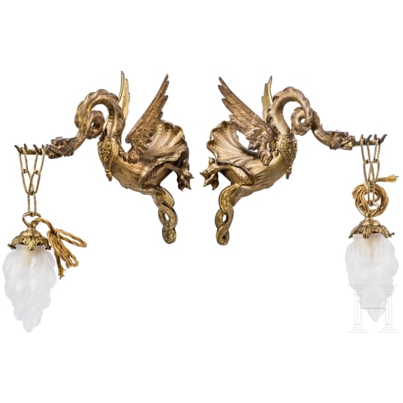 A pair of French fire-gilded appliqu&eacute;s, 19th century