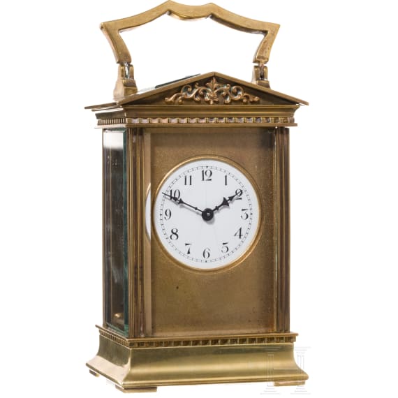 A small French traveling clock, circa 1900