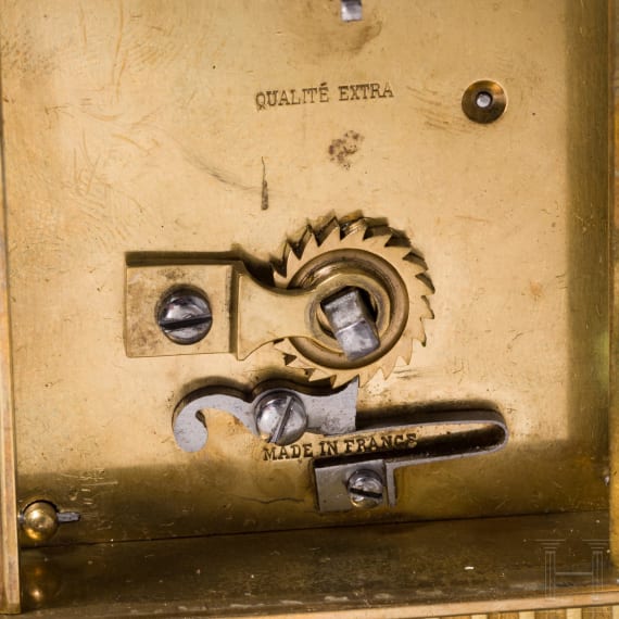 A small French traveling clock, circa 1900