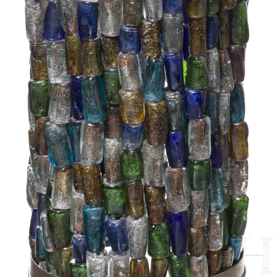 A Venetian hanging lamp with Murano glass lampshade and a desk lamp, 1st half of the 20th century