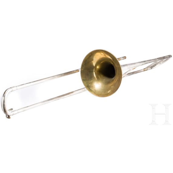 A German trombone and an Art Nouveau cachepot, early 20th century