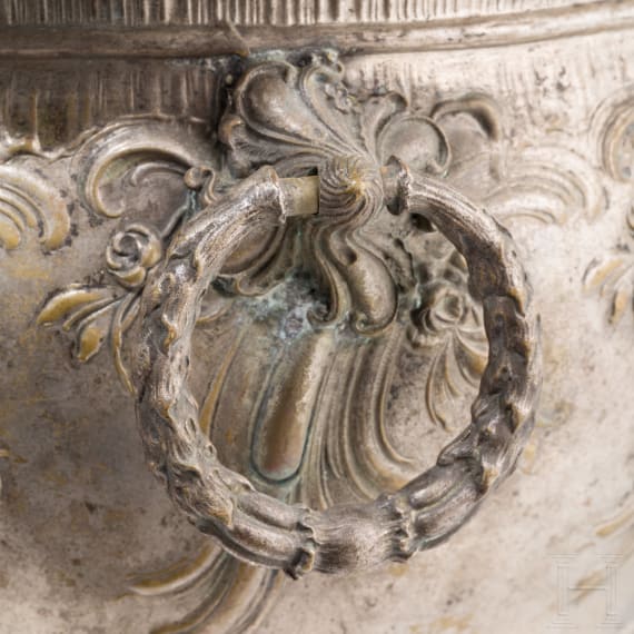 A German trombone and an Art Nouveau cachepot, early 20th century