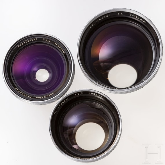 A Zeiss Icon Contaflex S Set 35 mm, 85 mm, 135 mm