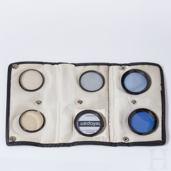 A group of filters and lens hoods from Rollei, Heliopan, Zeiss Ikolor