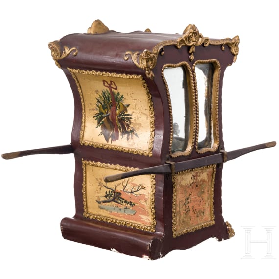 A German doll's palanquin, circa 1880