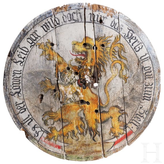 A painted German shooting target with lion, ca. 1900