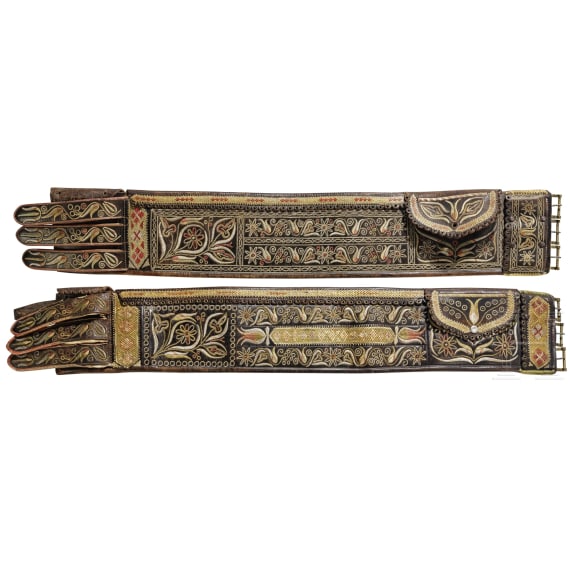 Two Transylvanian traditional dress belts, 19th century