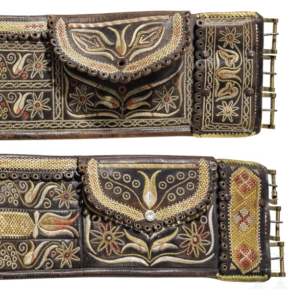 Two Transylvanian traditional dress belts, 19th century