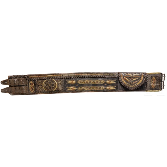 Three Transylvanian traditional costume belts, 19th century