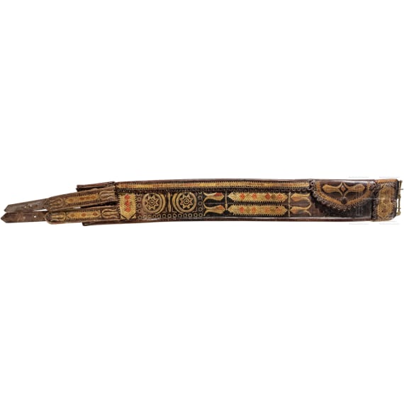 Three Transylvanian traditional costume belts, 19th century