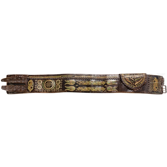 Three Transylvanian traditional costume belts, 19th century