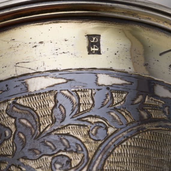 A Russian nielloed silver beaker, Moscow, dated 1837
