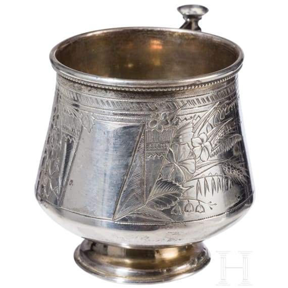 A Russian silver-gilt cup (beaker), Moscow, Vasili Ivanovich Ivanov, 1887