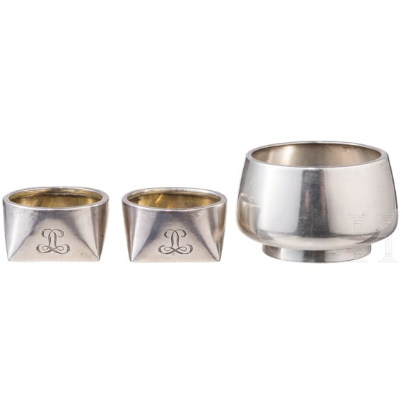 Three Russian silver salt cellars, St. Petersburg, Vasili Kangin/Gratchev, 1896 - 1908