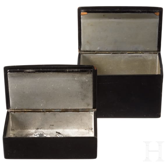 Two Russian papier mach&eacute; and lacquer boxes, late 19th century