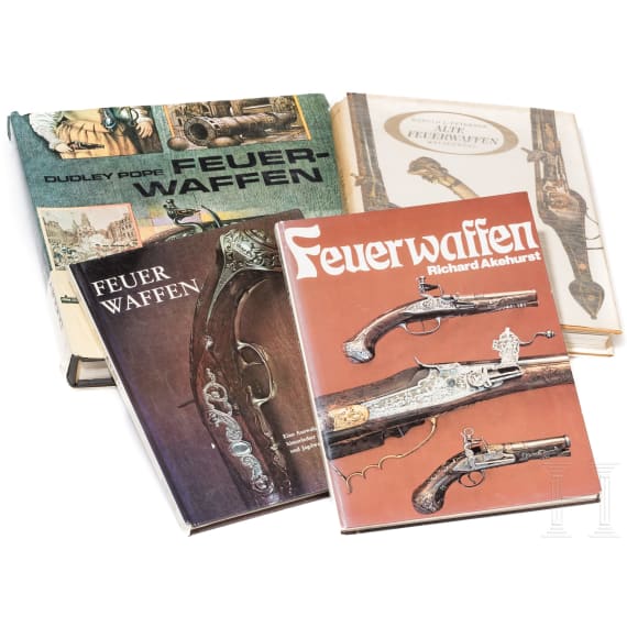 Four books on old firearms, Wiesbaden, 2nd half of the 20th century