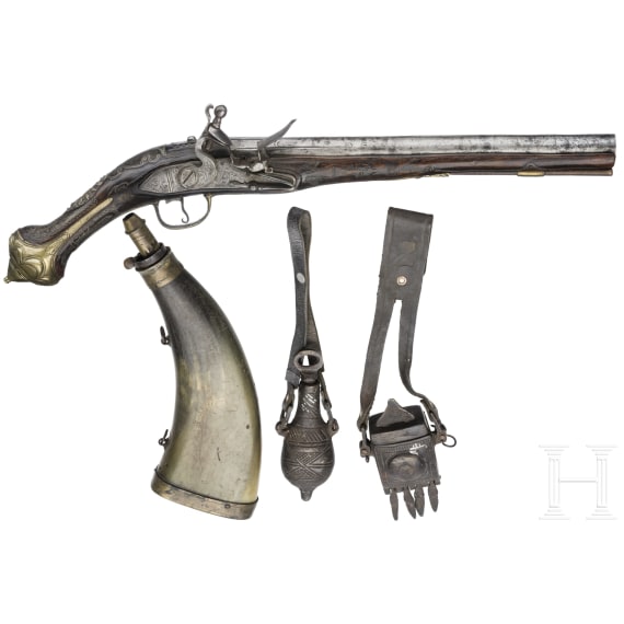 A flintlock pistol for the oriental market, mid-19th century