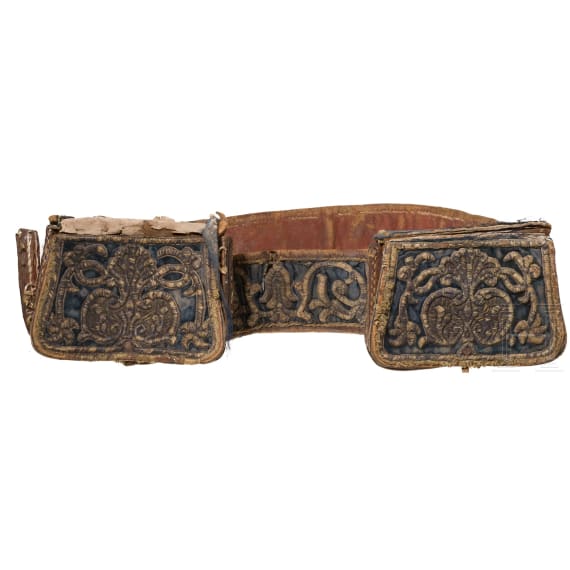 An Ottoman belt with two cartridge pouches, 2nd half of the 19th century