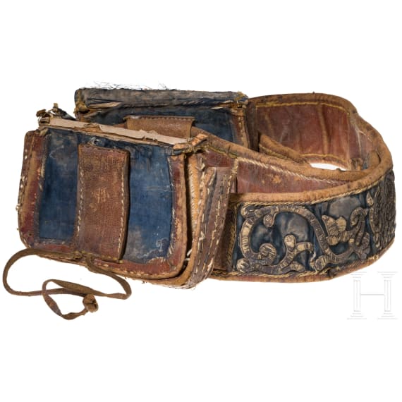 An Ottoman belt with two cartridge pouches, 2nd half of the 19th century