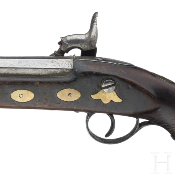 An Indian percussion pistol modelled after an English pattern, circa 1850