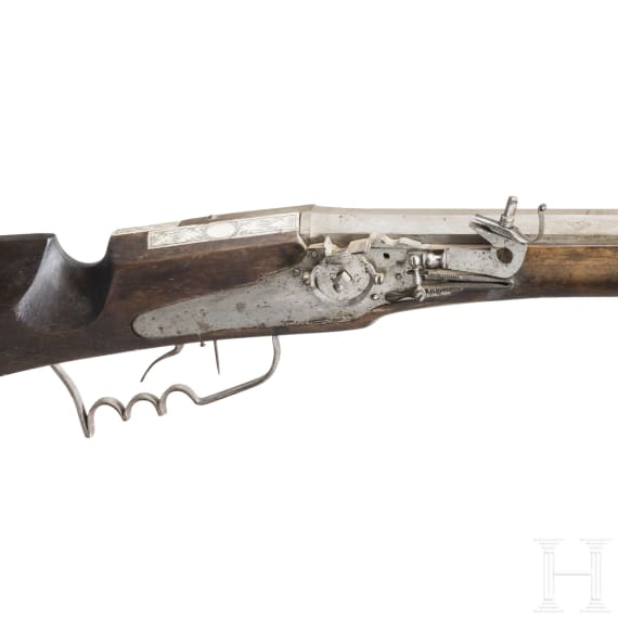 A wheellock rampart gun, collector's replica in 17th century style using old parts