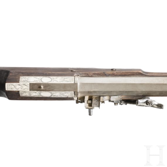 A wheellock rampart gun, collector's replica in 17th century style using old parts