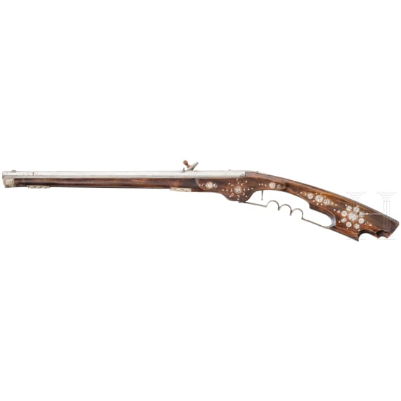 A wheellock carbine, collector's replica in 17th century style using some old parts