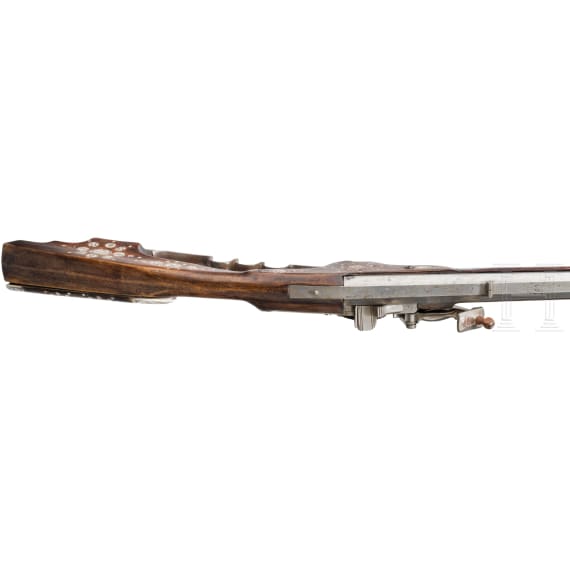 A wheellock carbine, collector's replica in 17th century style using some old parts