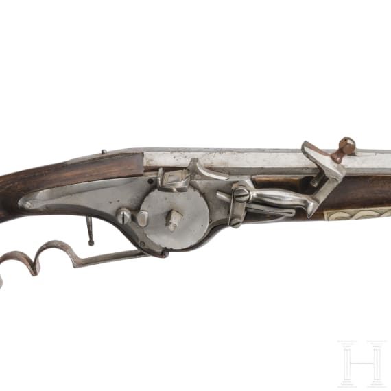 A wheellock carbine, collector's replica in 17th century style using some old parts