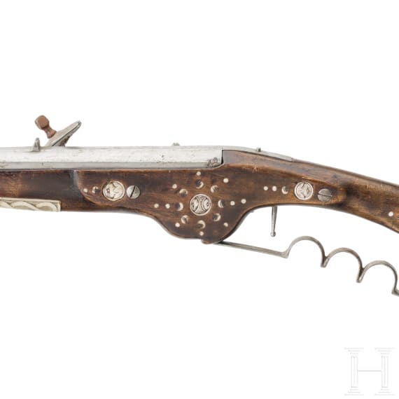 A wheellock carbine, collector's replica in 17th century style using some old parts