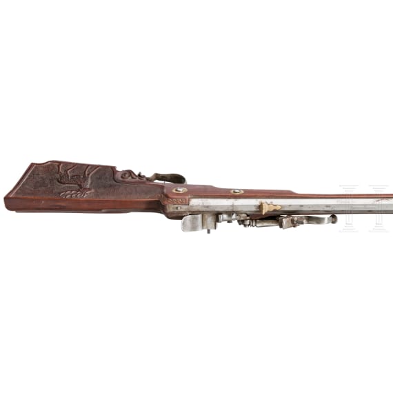 A wheellock rifle, collector's replica in 17th century style using some old parts