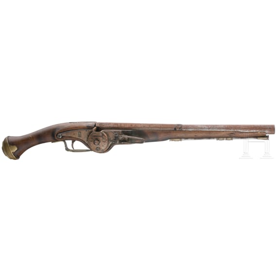A wheelock pistol in 1630s style, repro for decorative purposes only, 20th century