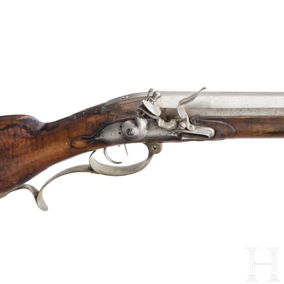 A heavy German flintlock rifle, circa 1740