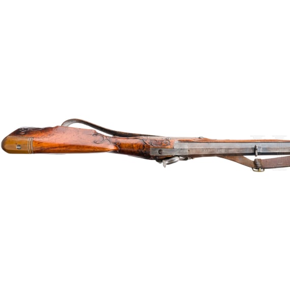 A German percussion rifle by Joseph Hauer in Bamberg, ca. 1750