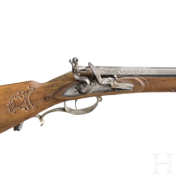 A German flintlock rifle, circa 1760