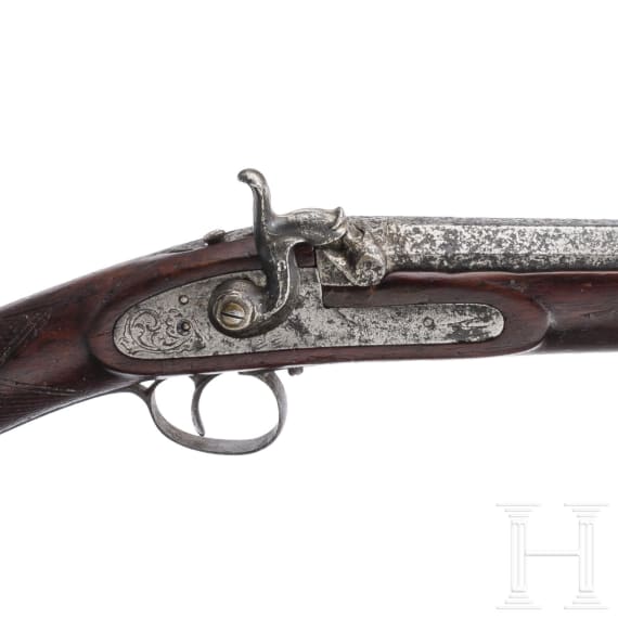 Three percussion flintlocks, 19th century