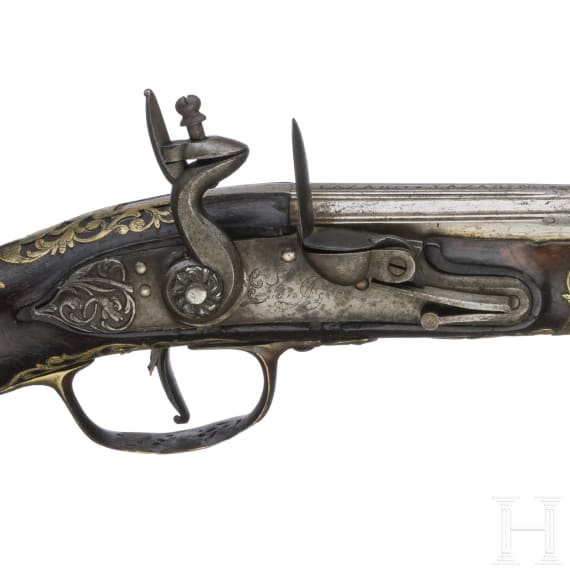 A pair of Italian flintlock pistols, circa 1700