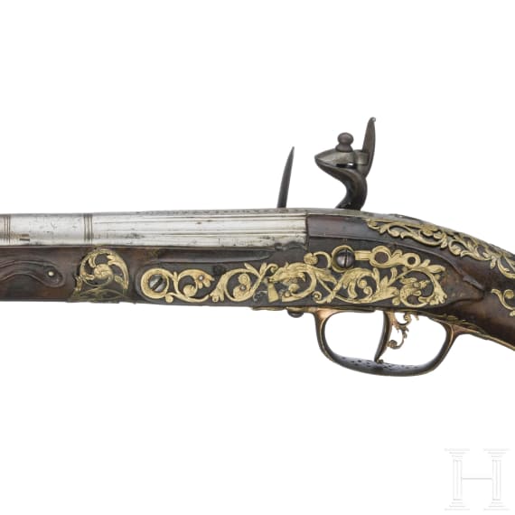 A pair of Italian flintlock pistols, circa 1700