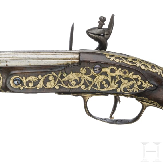 A pair of Italian flintlock pistols, circa 1700