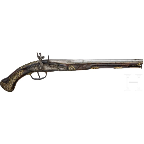 A pair of Italian flintlock pistols, circa 1700