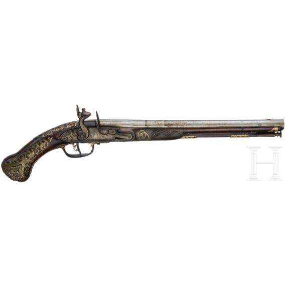 A pair of Italian flintlock pistols, circa 1700
