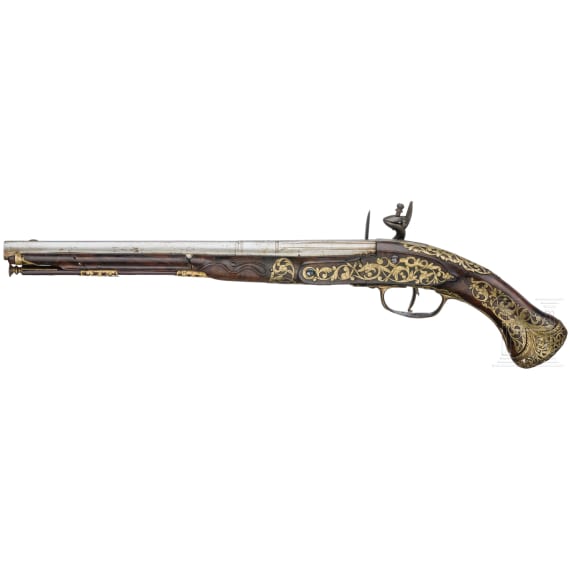 A pair of Italian flintlock pistols, circa 1700