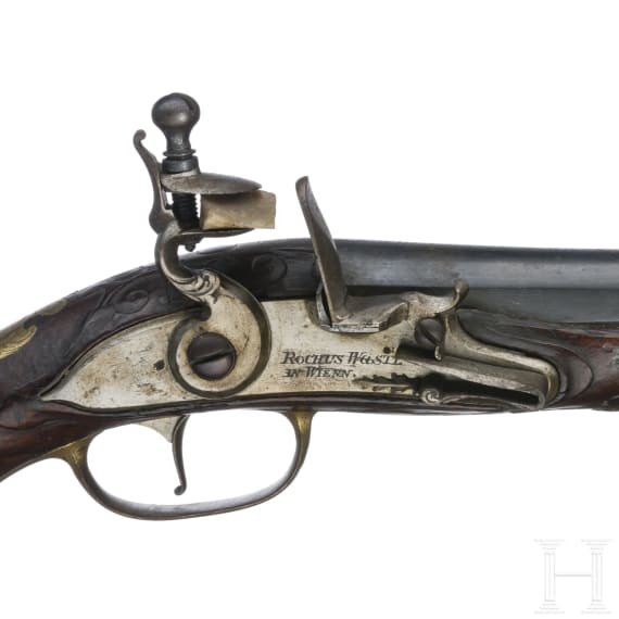 An Austrian flintlock pistol by Rochus Wastl in Vienna, 1st half of the 18th century