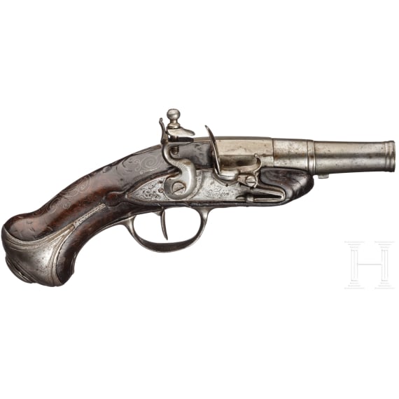 A French pocket flintlock pistol, circa 1750